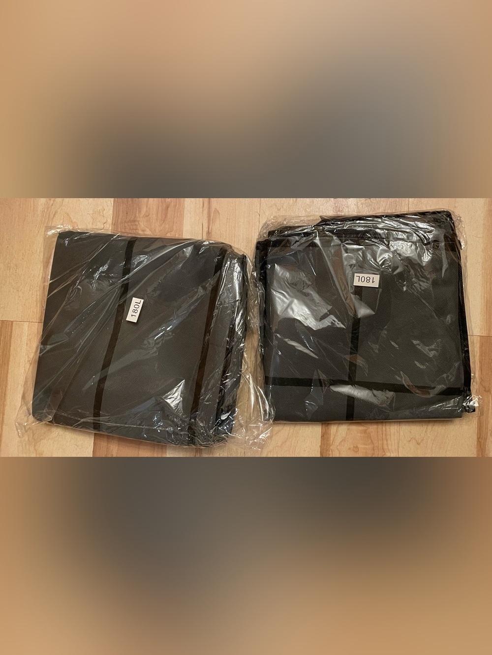 Two New on Package XL Foldable Gray and Black Clothes Storage Bags
